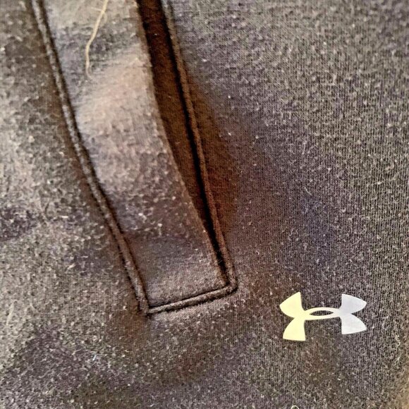 Under Armour Small Petit Black Hoodie Cold Gear Loose Sweatshirt TCU Horned Frog - Picture 5 of 7